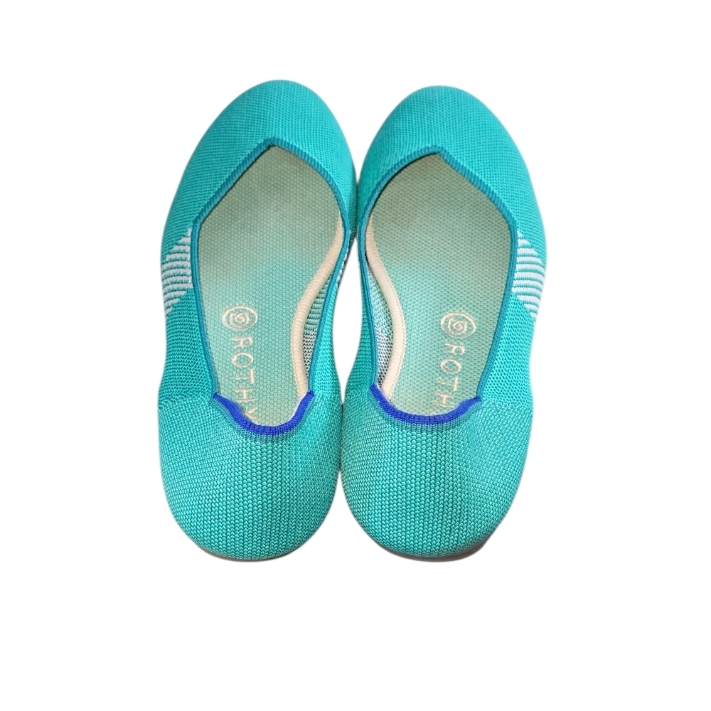 Rothy's Women's Calypso Teal Ballet Flats Size 9.5 Slip On Office Wear - Picture 2 of 8